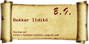 Bekker Ildikó névjegykártya