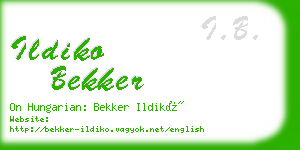 ildiko bekker business card